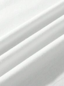 SHEIN LUNE 圣诞节休闲印花圆领短袖 T 恤，适合送礼图案 T 恤女式上衣 - 白色 - 查看 5