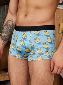 Happy Jammies Men's Cartoon Duck Printed Boxer Briefs