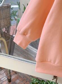 SHEIN Áo len dệt kim dáng rộng màu hồng in họa tiết động vật, kiểu Pháp thanh lịch dành cho bé gái, thích hợp cho mùa Thu/Đông. - Hồng - Xem 4