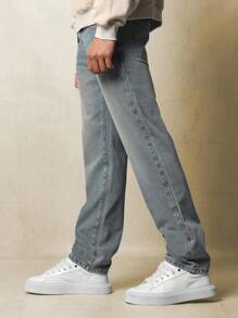 SUMWON Straight Fit Washed Jean - Blue - View 2