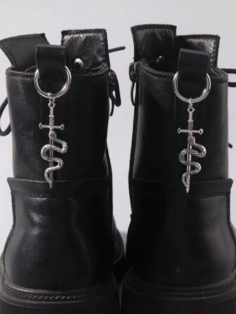Goth 1 Coppia Pendente con Croce Gotica e Serpente, Adatta per Stivali