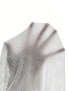 Flirla 纯色性感不对称领口短款长袖衬衫，女士休闲不对称，生菜饰边，罗纹针织落肩不对称领口宽松白色粘胶纯色女士上衣，春季/秋季，休闲日常穿着