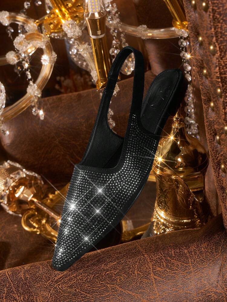 CUCCOO TILAWA New Rhinestone Pointed Toe Flat Shoes For Women