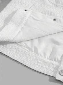 Manfinity VCAY Men's Loose Fit Drop Shoulder Lapel Neck Linen Blend Jacket, Suitable For Autumn, For Fall Winter - White - View 6