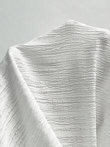 Celure Camisa informal con botones y volantes de manga larga en unicolor para mujer talla grande