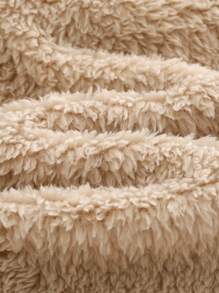 Young Girl Casual Double-Faced Fleece Hoodie Top With Embroidery And Solid Color Knit Leggings Set