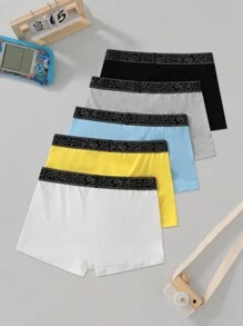 5件套字母腰带男童和青少年男童内裤 - 彩色 - 查看 2