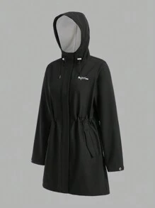 In My Nature In My Nature Outdoor Camping Hiking City Commute Fluorine-Free Water-Repellent Fleece Women Adjustable Waist Hooded Softshell Jacket