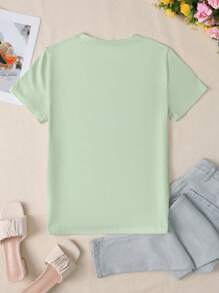 INAWLY 胡桃夹子 T 恤，粉色，女士短袖 T 恤图案 T 恤女士上衣 - 薄荷綠 - 查看 2