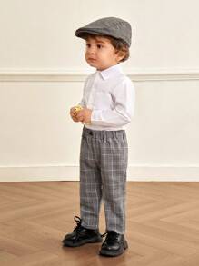 Souflis Souflis Pantalones de cuadros formales de otoño/invierno para bebé niño, estilo informal caballero adecuado para ocasiones formales y cumpleaños