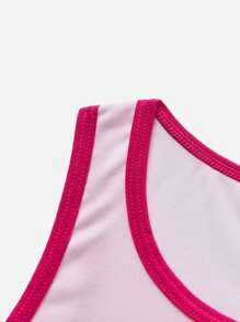 TEENAGE MUTANT NINJA TURTLES | SHEIN Conjunto de 2 piezas para niña con parte superior tipo ringer estampada con tortuga y letras