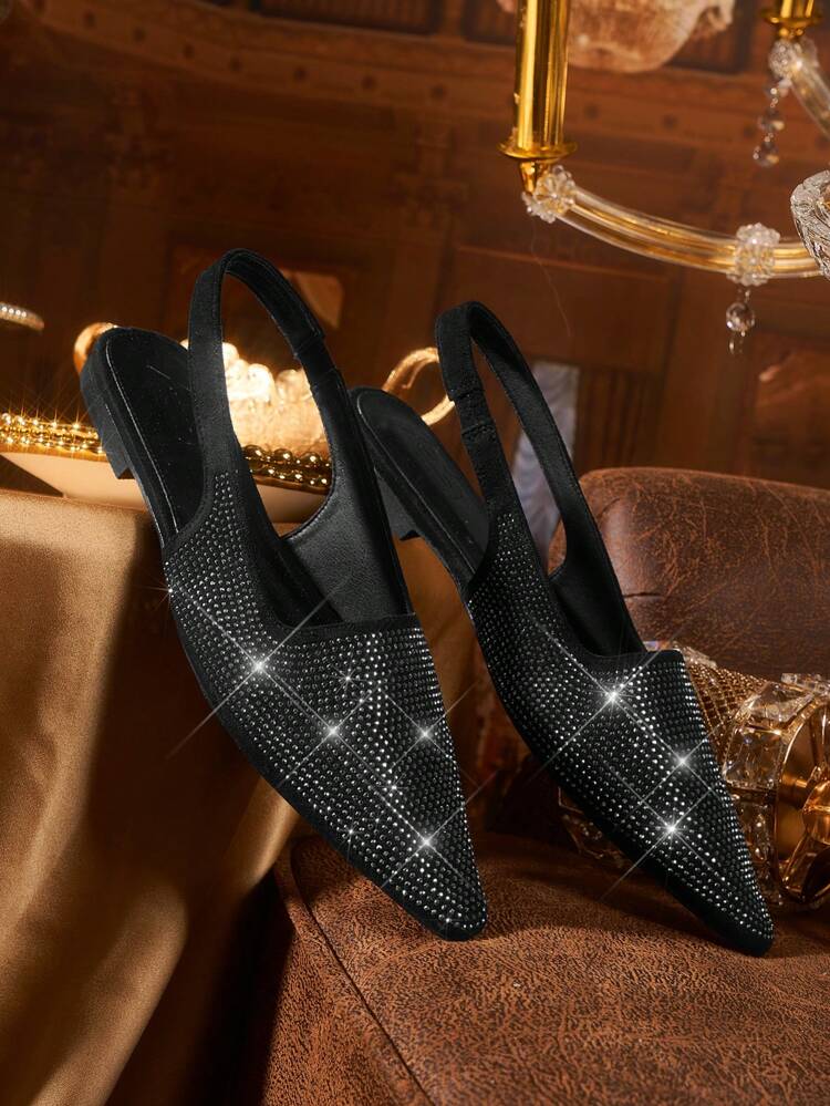 CUCCOO TILAWA New Rhinestone Pointed Toe Flat Shoes For Women