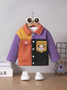 Quần áo mùa đông cho bé trai hoạt hình gấu chắp vá, lông thú túi, dành cho tiệc Halloween - Nhiều màu - Xem 7