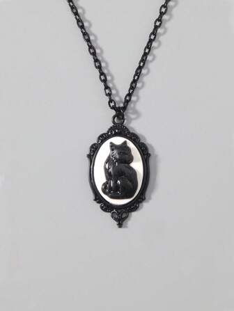 Goth 1pc Gothic Bat Pendant Necklace, Party Gift