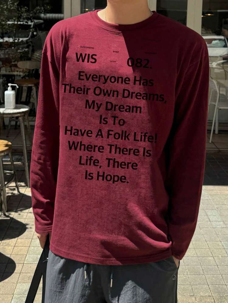 Men's Casual Minimalist T-Shirt For Daily Wear,Fall Clothes