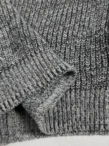 Calvaya Áo len cardigan dệt kim cổ chữ V chấm bi cỡ lớn cho nữ, mùa đông - Xám - Xem 3