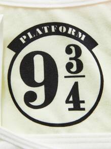 HARRY POTTER X SHEIN 3pcs Young Girl White & Pink Harry Potty Print Cute & Comfortable Camisole Underwear