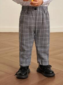 Souflis Souflis Pantalones de cuadros formales de otoño/invierno para bebé niño, estilo informal caballero adecuado para ocasiones formales y cumpleaños