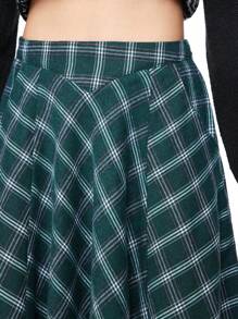 ROMWE Fairycore Women's Autumn Fashionable Countryside Style Patterned Pocketed Skirt