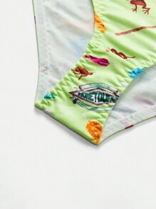 HARRY POTTER X SHEIN 3pcs Tween Girl Comfortable Cartoon Printed Briefs, Pink, Blue, Green