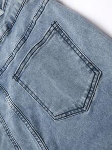 Manfinity Homme Men's Casual Washed Slim Fit Denim Bib Overalls