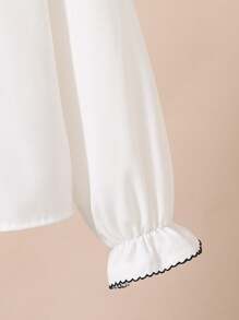 BA-Tween Girls' Double Collar Short-Sleeved Shirt,Holiday,Summer,Travel - White - View 3