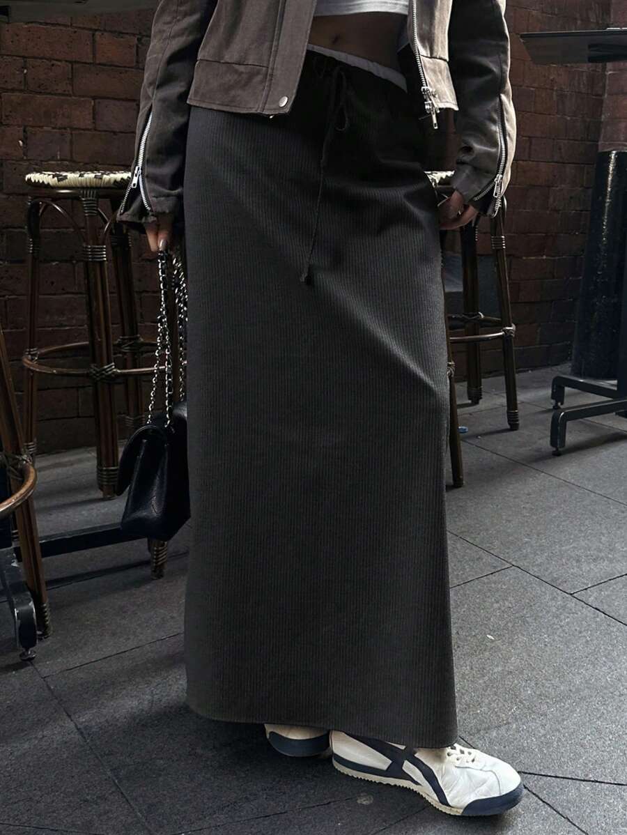 DAZY Women's Straight A-Line Casual/Office Skirt,Pencil Skirt - Grey - View 1