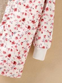 Elladie kids 少女花卉印花泰迪內襯帽子外套 - 彩色 - 查看 3