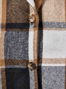 Retro American Style Plaid Sleeveless Collar Shorts Suit For Teenagers