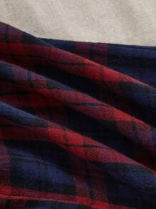 Women's Casual Plaid Elastic Waist Straight Leg Pajama Pants, For Fall, Winter