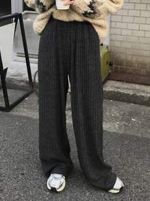 FRIFUL Women's Casual Versatile Solid Color Wide-Leg Loose Fit Pants - Grey - View 7