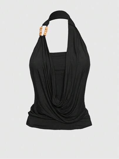 Grunge Punk Canotta aderente con paillettes di sottocultira retrò Gyaru per donne