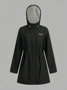 In My Nature In My Nature Outdoor Camping Hiking City Commute Fluorine-Free Water-Repellent Fleece Women Adjustable Waist Hooded Softshell Jacket