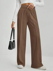SHEIN Tall بنطلون رياضي ذو خصر مربوط عريض الساق