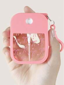 ROMWE Kawaii 1 件蝴蝶结印花硅胶苹果形卡片喷雾瓶 38 毫升酒精香水喷雾瓶旅行可再填充套装