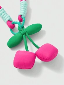 ROMWE Kawaii Mặt dây chuyền/mặt dây chuyền hình quả anh đào thời trang, thích hợp để trang trí túi xách và chìa khóa - Màu Hồng Tươi - Xem 3