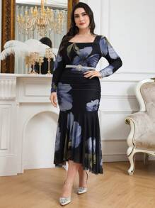 Modelyn Váy dạ hội dài họa tiết hoa cỡ lớn thường ngày, đơn giản và thời trang - Nhiều màu - Xem 7
