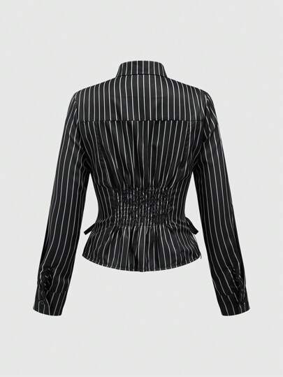 Grunge Punk Camisa de manga larga para mujer de estilo punk Y2K con esqueleto negro delgado y cristales