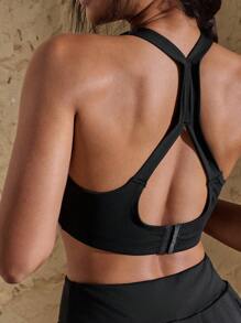 VARSITIE Backless Adjustable Pleated Skirt With Hook Fastening Women Sports Sets - Black - View 4