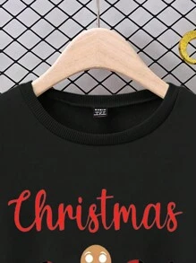 男士圣诞节家庭配套运动衫，圆领羊毛套头衫，带有有趣的印花圣诞树、雪花、拐杖糖、星星、铃铛姜饼人印花，休闲保暖上衣