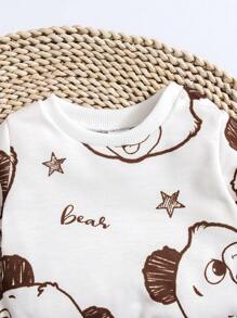 SHEIN 新生男婴动物印花服装，适合日常穿着和外出的实用套装，非常适合作为新生儿礼物 - 彩色 - 查看 6