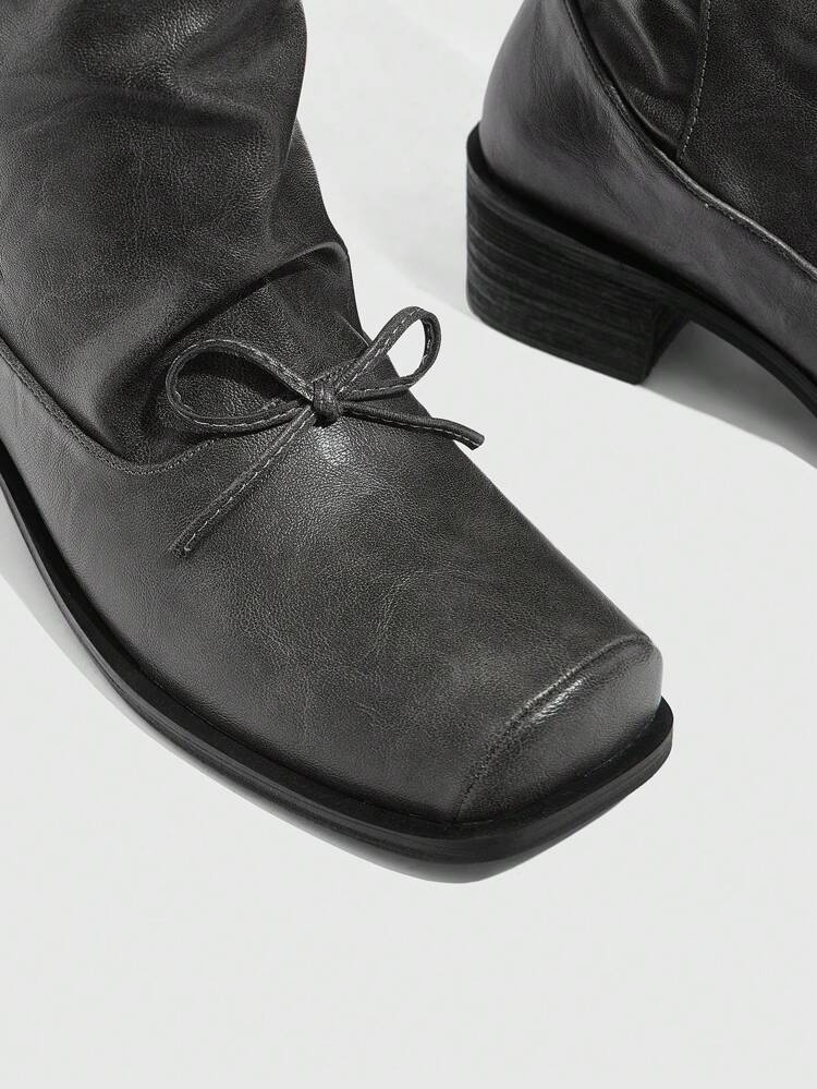 CUCCOO GRLICON Women's Mid-Calf Boots, Y2K Style, Punk Rock, Biker, Cool Girl Outfit, Suitable For Halloween, Christmas, Party