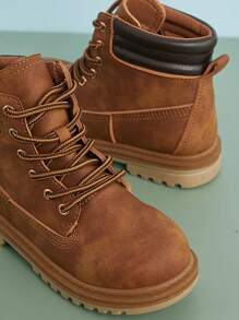 Mini mi 畅销儿童棕褐色折叠战斗靴——舒适、可变换的冬季双向穿着 - 駝色 - 查看 5