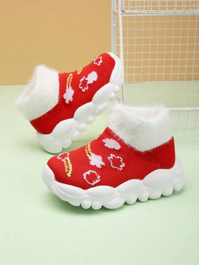 1 双透气可爱运动针织婴儿鞋，采用 EVA 柔软防滑耐用鞋底，幼儿户外休闲鞋