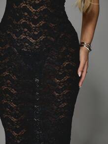 MISSGUIDED Elegantes Abendkleid mit Pailletten-Verzierung, Spitze, bodenlang, Trägerkleider, Meerjungfrauenkleid für besondere Anlässe, Hochzeitsgast Maxikleid