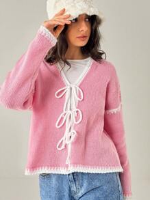Forever 21 Women's Simple Stylish Casual Cardigan, Suitable For Everyday Wear - Pink - View 7