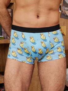 Happy Jammies Men's Cartoon Duck Printed Boxer Briefs
