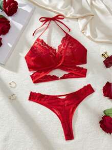 Classic Sexy 2pcs/Set Women's Lace Wireless Sexy Lingerie Set