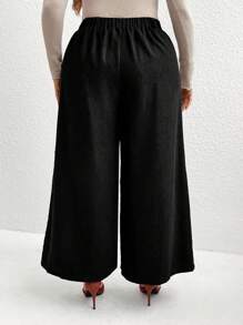 Calvaya 加大码纯色腰带，优雅休闲宽松西装裤