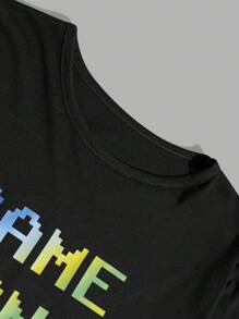 EURMUSE 男式游戏字母印花常规长袖和长裤家居服套装